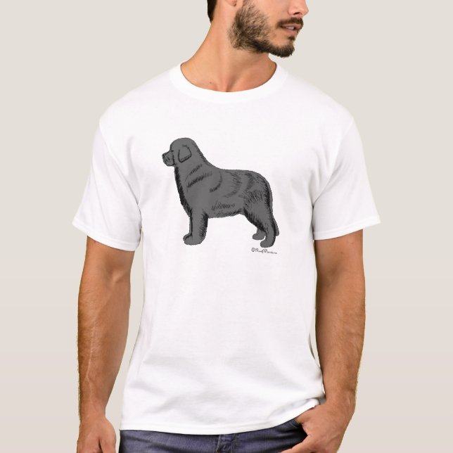 GRAY NEWFOUNDLAND DOG T-Shirt (Front)