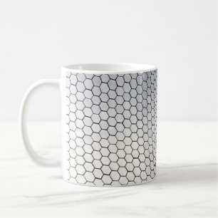Gray octagonal art coffee mug