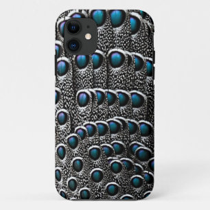 Gray Peacock Feathers iPhone 11 Case