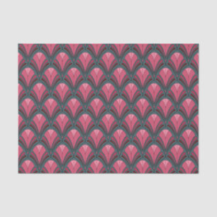GRAY & PINK ART DECO PATTERNS TISSUE PAPER