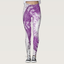 Gray Pink Fractal Art Leggings