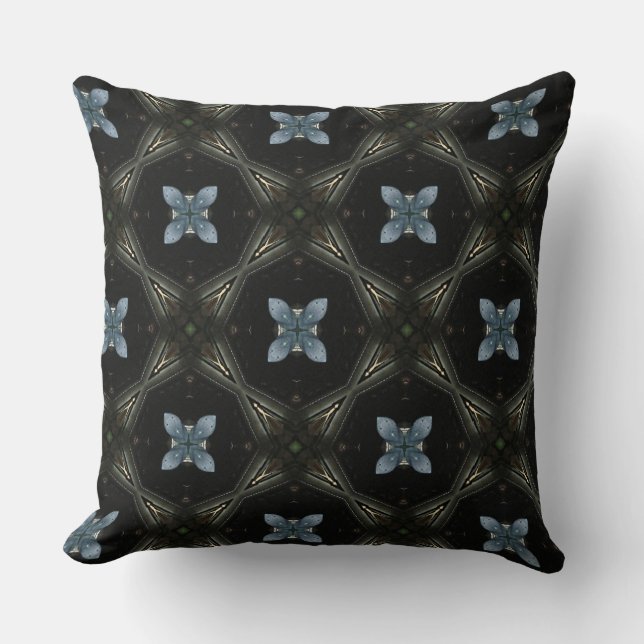 Gray Plant Sprout Light Base Pattern Design Cushion (Front)