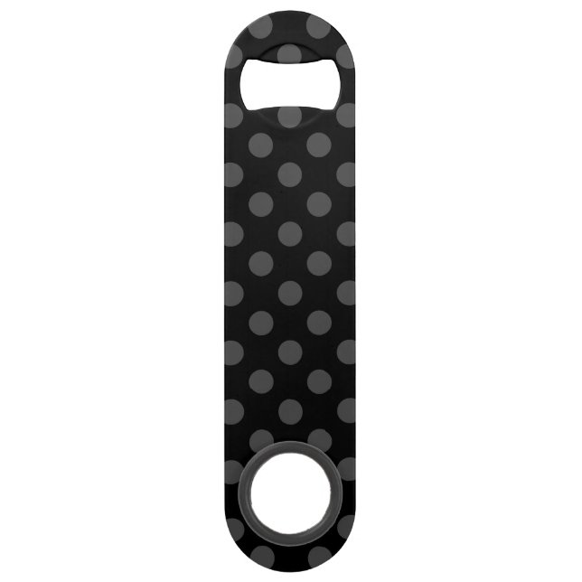 Gray polka dots on black (Front)