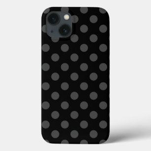 Gray polka dots on black Case-Mate iPhone case
