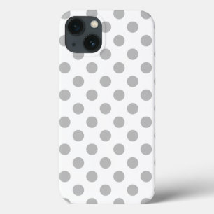 Gray polka dots on white Case-Mate iPhone case