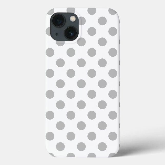 Gray polka dots on white Case-Mate iPhone case (Back)
