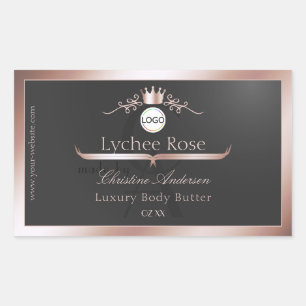 Gray Product Label Rose Gold Frame Logo Monogram