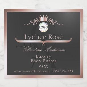 Gray Product Label Rose Gold Frame Logo Monogram