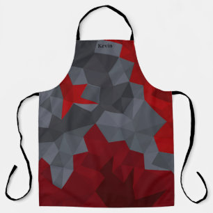 Gray, red randomly arranged triangles. apron