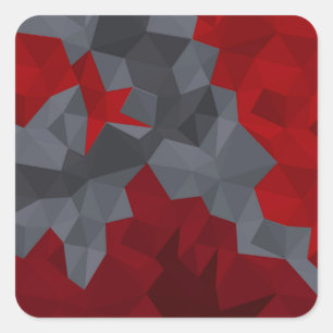 Gray, red randomly arranged triangles. square sticker