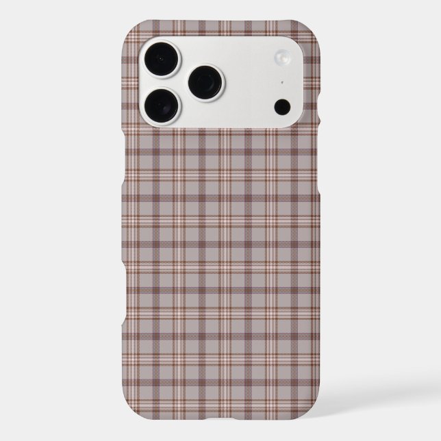 Gray Rose Plaid Classic Pattern iPhone Case (Back)