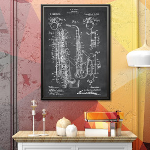 Gray   Saxophone Patent Poster