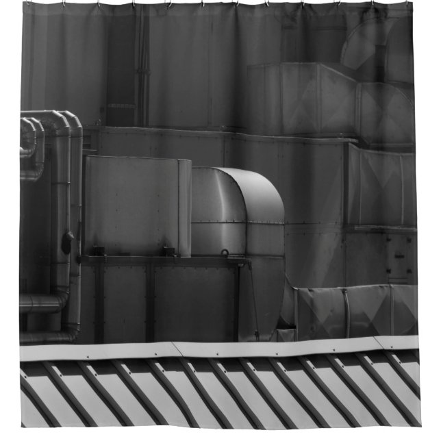 GRAY SCALE PHOTO OF A TRAIN SHOWER CURTAIN (Front)