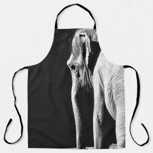 GRAY SCALE PHOTO OF ELEPHANT APRON