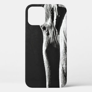 GRAY SCALE PHOTO OF ELEPHANT iPhone 12 CASE
