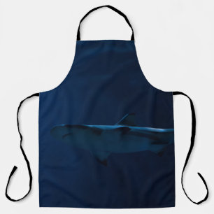 GRAY SHARK IN BODY OF WATER APRON