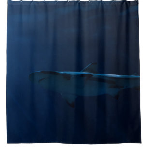 GRAY SHARK IN BODY OF WATER SHOWER CURTAIN