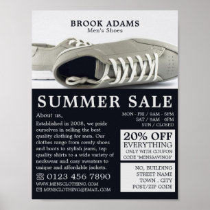 Gray Shoes, Men's Clothing Store Advertising Poster