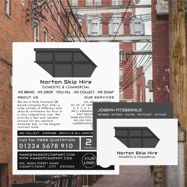 Gray Skip, Skip/Dumpster Company Business Card (Creator Uploaded)