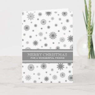 Gray Snow Friendship Merry Christmas Card