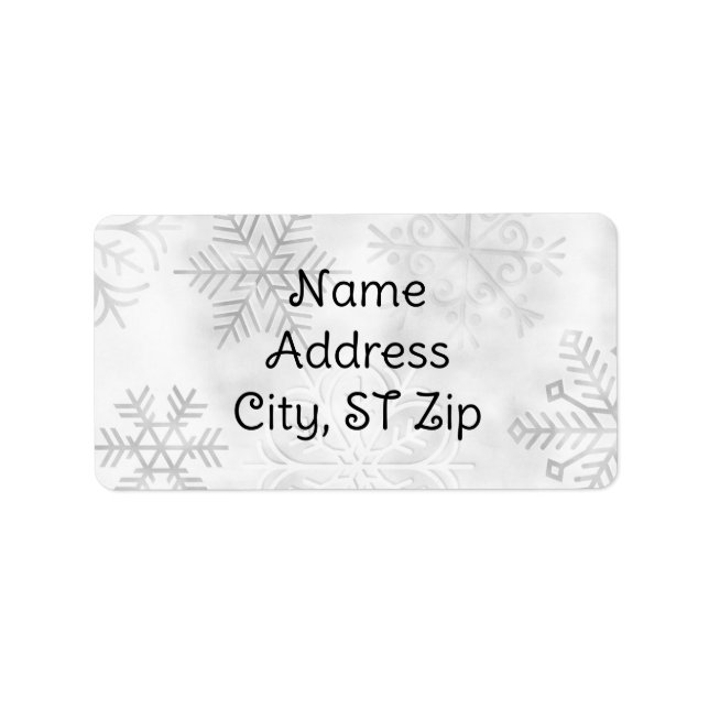 Gray Snowflakes Return Address Labels (Front)