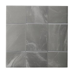 Gray square geometric marble tiles