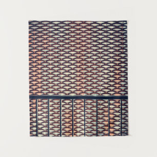 Gray steel fence tapestry