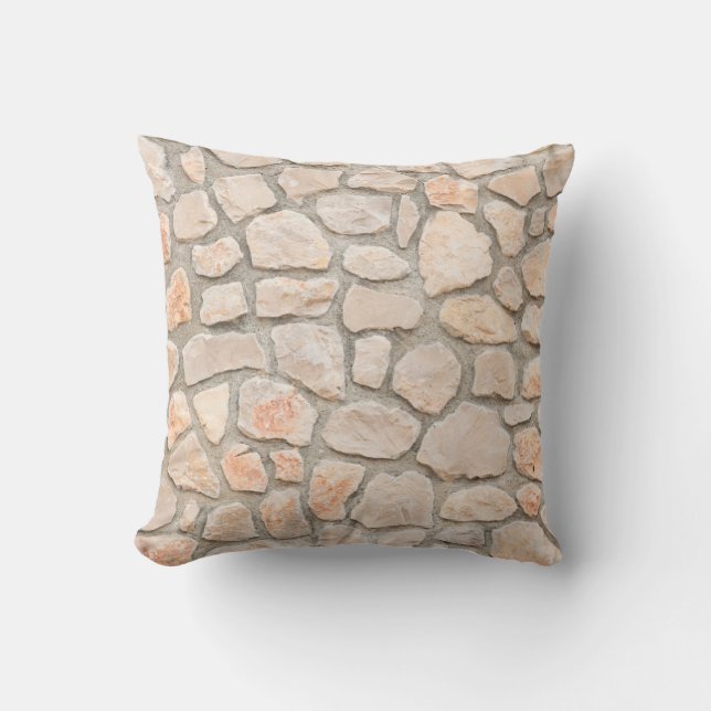 Gray stone wall background. stone, texture, wall,  cushion (Front)