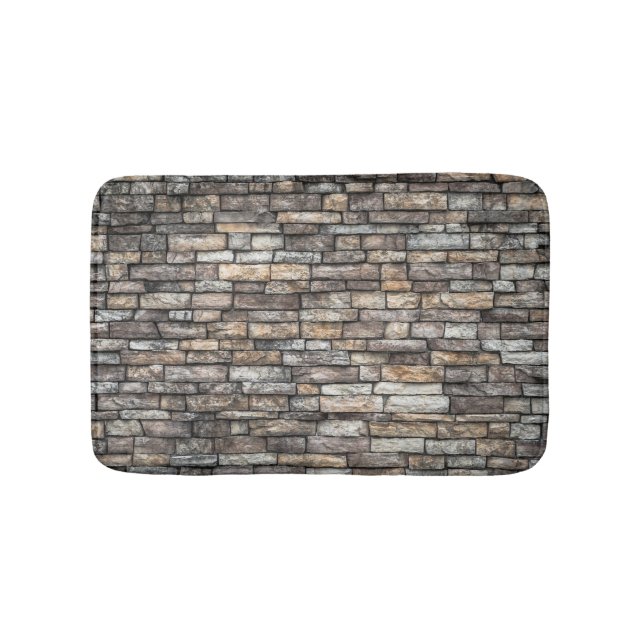 Gray Stone Wall Bath Mat (Front)