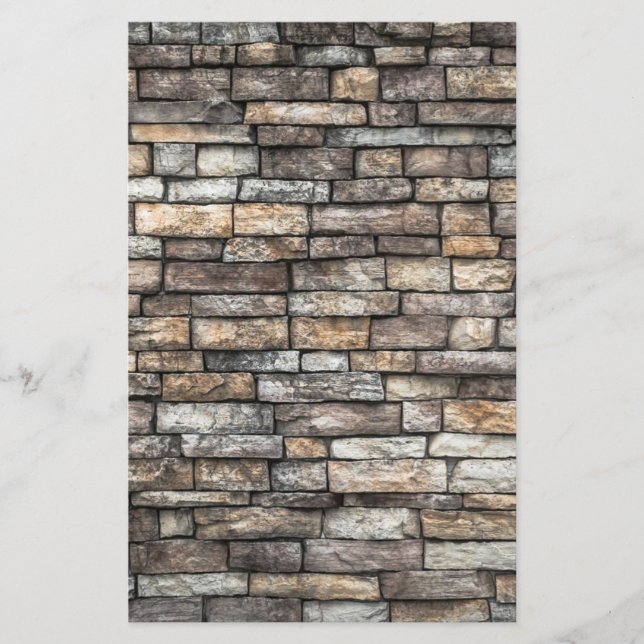 Gray Stone Wall Stationery (Front)