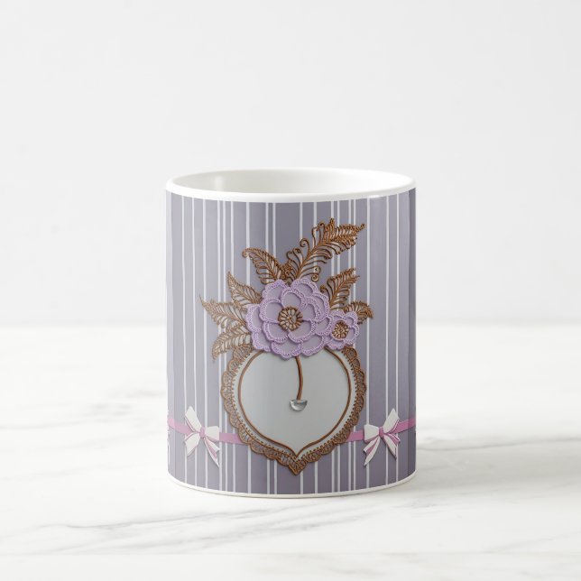 Gray stripes AI art  Coffee Mug (Center)