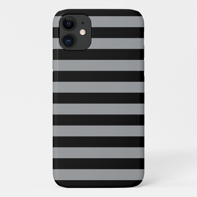 Gray Stripes, Black Stripes, Striped Pattern Case-Mate iPhone Case (Back)