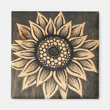 Gray Sunflower Magnet