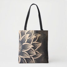 Gray Sunflower Tote Bag
