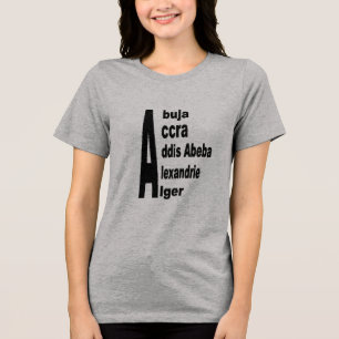 Gray T-shirt for women AFRICA TOURISM Tri-Blend Shirt