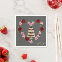 Gray table napkin with a pink heart