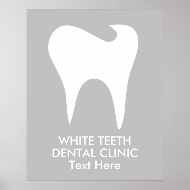 Gray teeth White Dental Clinic Poster (Front)