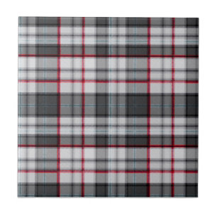 Gray textured tartan plaid  ceramic tile