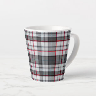 Gray textured tartan plaid latte mug