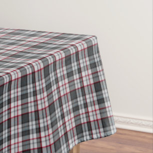 Gray textured tartan plaid tablecloth