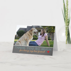 Gray Thank You Photo Greeting Cards   Best Friend