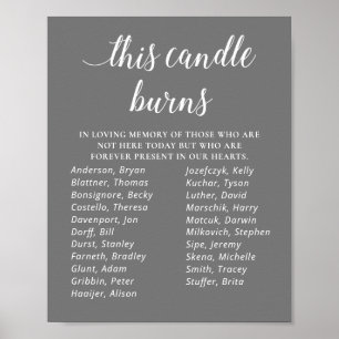 Gray This Candle Burns Class Reunion Memorial Poster