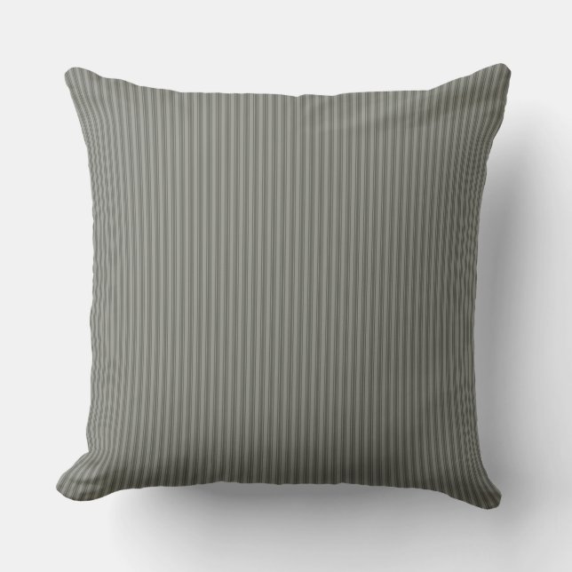 Gray Ticking Stripe  Cushion (Front)