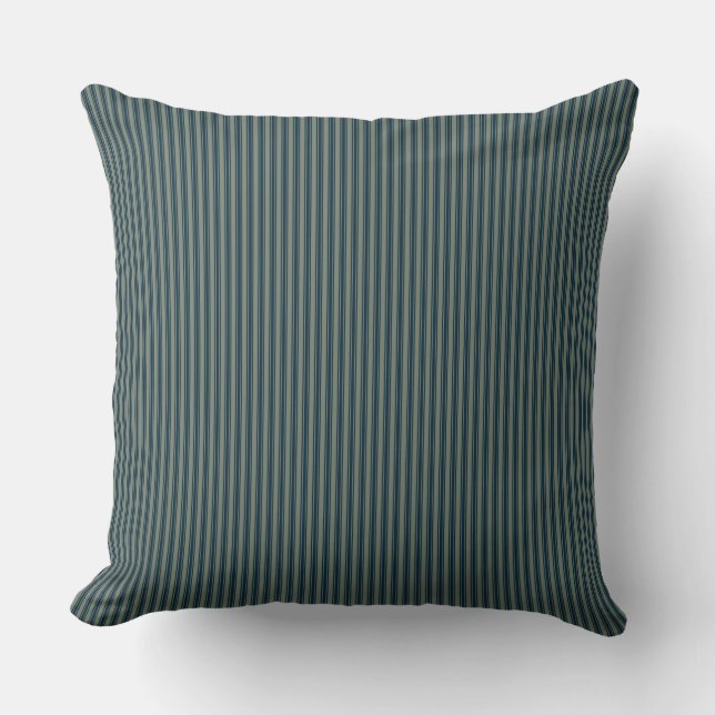 Gray Ticking Stripe Cushion (Front)