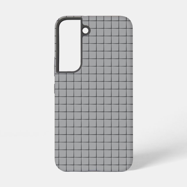 Gray Tile Pattern Samsung Galaxy S22 Case (Back)