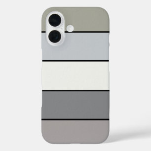 Gray Tones With Black Stripes On Watercolor Paper iPhone 16 Case