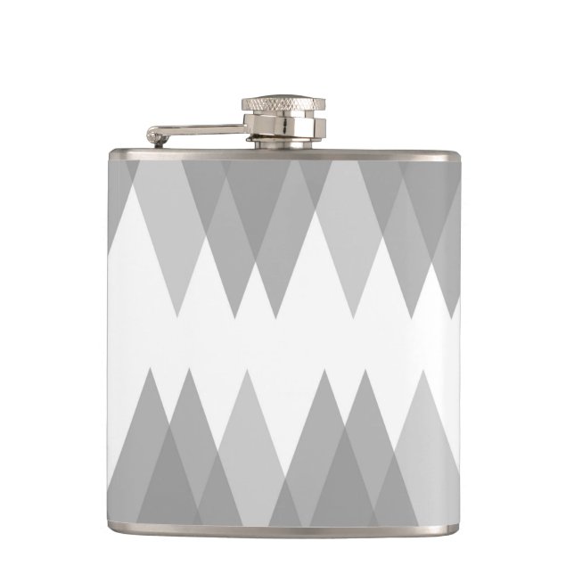 Gray triangles hip flask (Front)