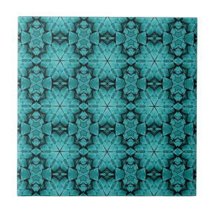 Gray turquoise aqua star geometric stone mosaic  c ceramic tile