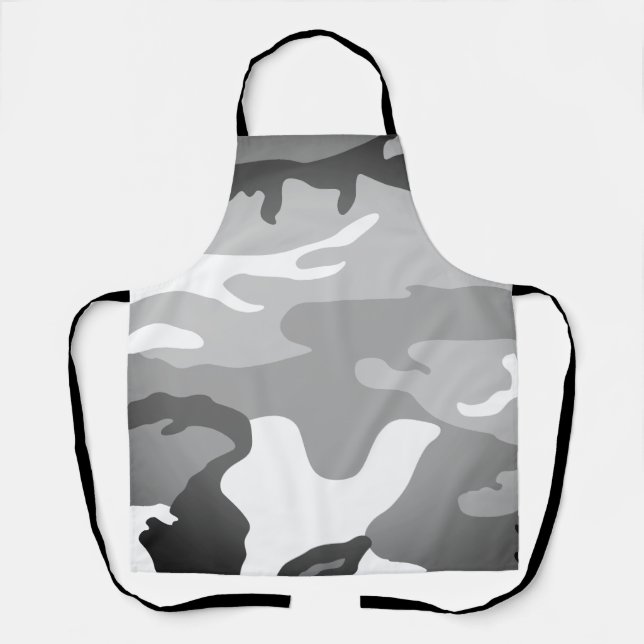 Gray Urban Military Camouflage Pattern Apron (Front)
