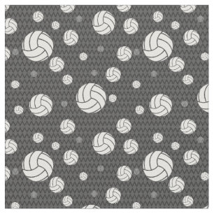 Gray Volleyball Chevron Patterned Fabric